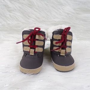 Infant Brown Tan Sherpa Boots Size 3